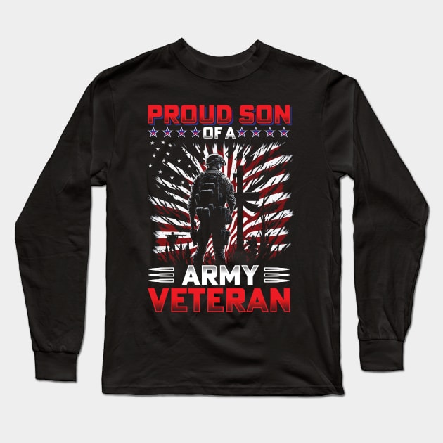 Proud Son Of A Army Veteran Long Sleeve T-Shirt by T-shirt US
